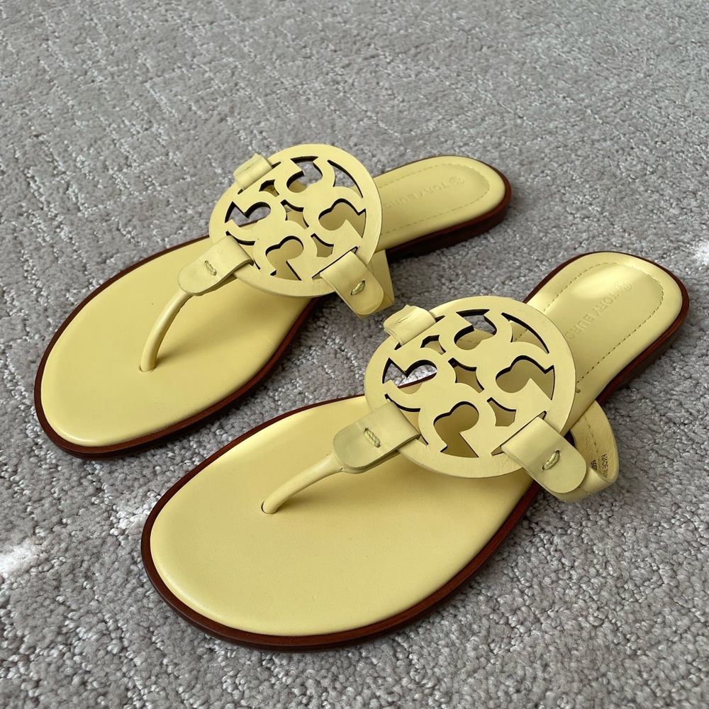 Tory Burch Butter Yellow Miller Sandals - Picture 3 of 7